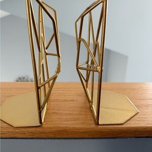 Gold Geometric Metal Bookends